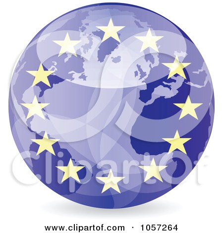 Royalty-Free Vector Clip Art Illustration of a 3d European Globe Ball by Andrei Marincas