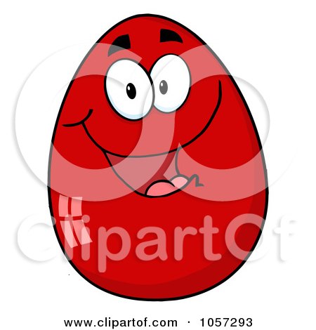 Royalty-Free Vector Clip Art Illustration of a Red Easter Egg Character by Hit Toon