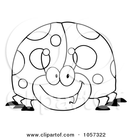 Royalty-Free Vector Clip Art Illustration of an Outlined Ladybug by Hit Toon
