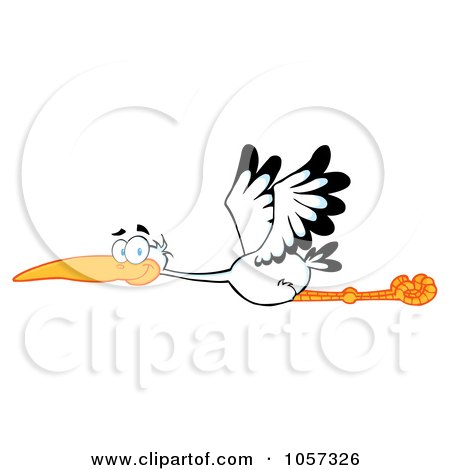 Royalty-Free Vector Clip Art Illustration of a Flying Stork by Hit Toon
