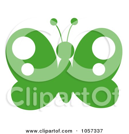 Royalty-Free Vector Clip Art Illustration of a Green And White Butterfly by Hit Toon