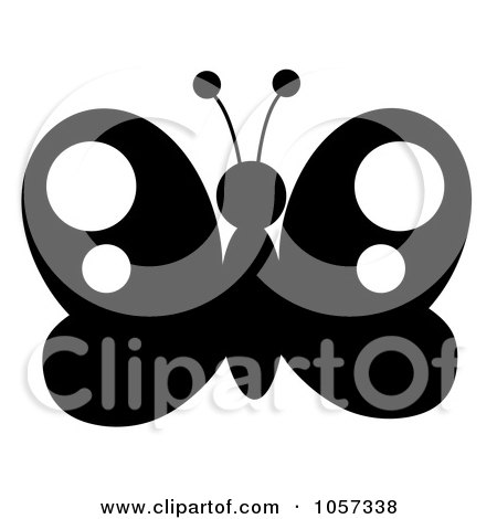 Royalty-Free Vector Clip Art Illustration of a Black And White Butterfly by Hit Toon