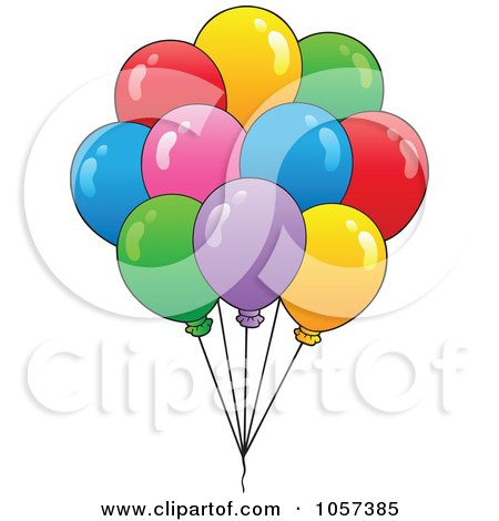 Royalty-Free Vector Clip Art Illustration of a Bunch Of Birthday Balloons Floating by visekart