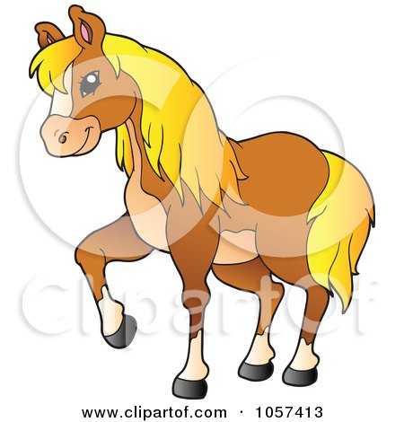 Royalty-Free Vector Clip Art Illustration of a Farm Horse Walking by visekart