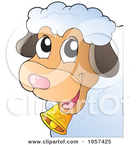 Royalty-Free Vector Clip Art Illustration of a Farmyard Sheep With A Bell by visekart