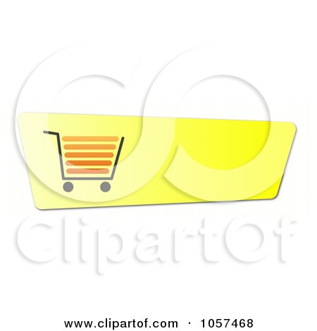 Royalty-Free Clip Art Illustration of a Yellow Shopping Cart Button by oboy