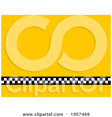 Royalty-Free Clip Art Illustration of a Yellow Background With A Checkered Taxi Line by oboy
