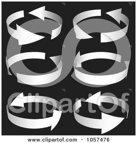 Royalty-Free Vector Clip Art Illustration of a Digital Collage Of White Arrows On Black by dero