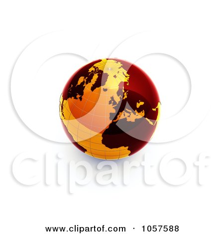 Royalty-Free CGI Clip Art Illustration of a 3d Orange And Red Globe by chrisroll