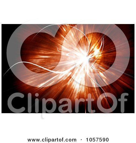 Royalty-Free CGI Clip Art Illustration of a Background Of An Orange Burst by chrisroll