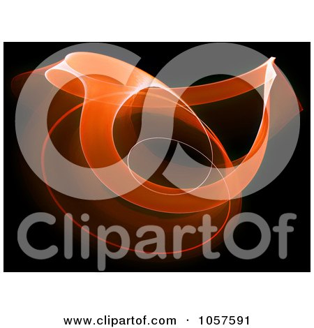 Royalty-Free CGI Clip Art Illustration of a Background Of Orange Curves On Black by chrisroll