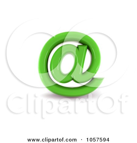 Royalty-Free CGI Clip Art Illustration of a 3d Green Arobase Symbol by chrisroll