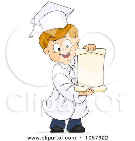Royalty-Free Vector Clip Art Illustration of a Graduate Boy Holding A Scroll by BNP Design Studio