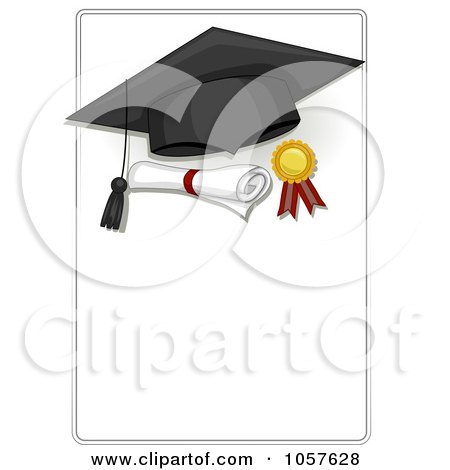 Royalty-Free Vector Clip Art Illustration of a Graduation Cap, Ribbon And Diploma On A Sign by BNP Design Studio