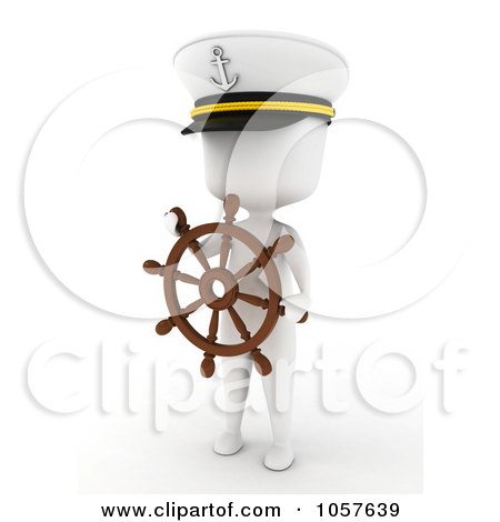 Royalty-Free CGI Clip Art Illustration of a 3d Ivory Captain by BNP Design Studio