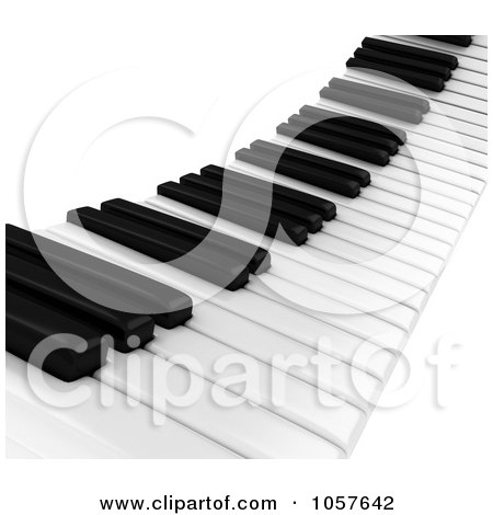 Royalty-Free CGI Clip Art Illustration of a 3d Piano Keyboard - 1 by BNP Design Studio