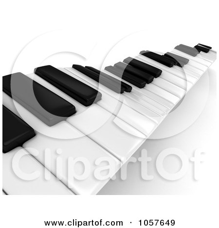 Royalty-Free CGI Clip Art Illustration of a 3d Piano Keyboard - 2 by BNP Design Studio