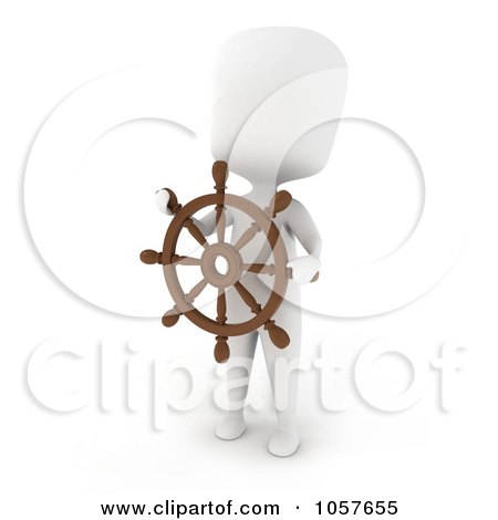 Royalty-Free CGI Clip Art Illustration of a 3d Ivory Man With A Helm by BNP Design Studio