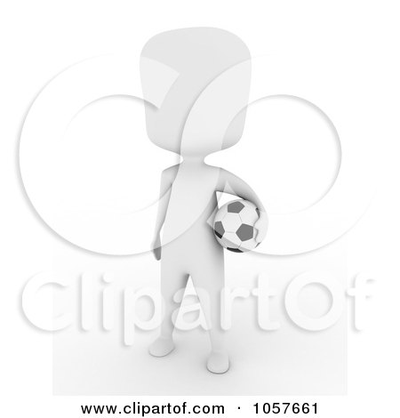 Royalty-Free CGI Clip Art Illustration of a 3d Ivory Man Playing Soccer - 4 by BNP Design Studio
