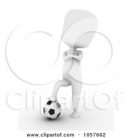 Royalty-Free CGI Clip Art Illustration of a 3d Ivory Man Playing Soccer - 3 by BNP Design Studio