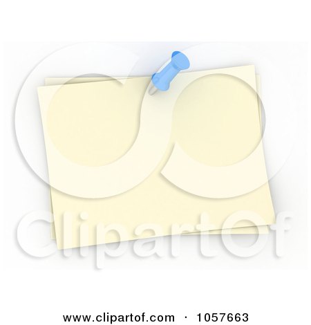 Royalty-Free CGI Clip Art Illustration of a 3d Push Pin In A Note by BNP Design Studio