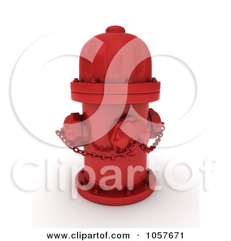 Royalty-Free CGI Clip Art Illustration of a 3d Red Fire Hydrant by BNP Design Studio