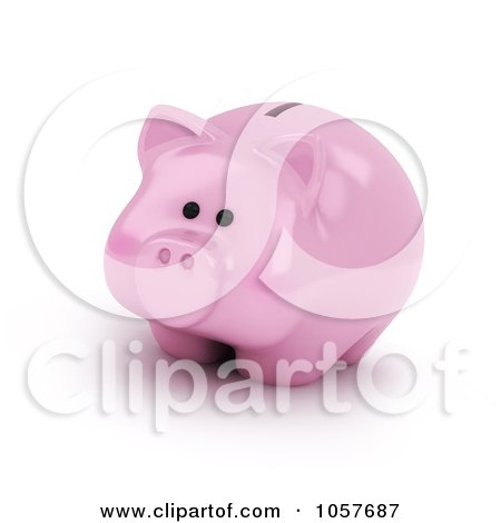 Royalty-Free CGI Clip Art Illustration of a 3d Piggy Bank by BNP Design Studio