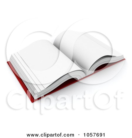 Royalty-Free CGI Clip Art Illustration of a 3d Open Blank Book by BNP Design Studio
