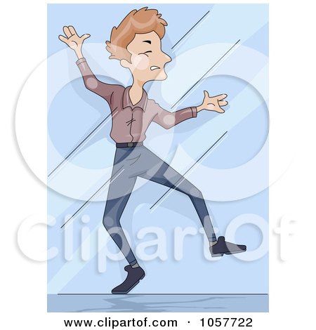 Royalty-Free Vector Clip Art Illustration of a Man Walking Into A Window by BNP Design Studio