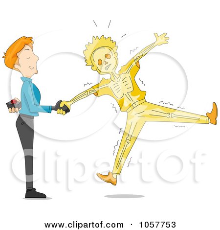Royalty-Free Vector Clip Art Illustration of a Man Shaking Hands And Shocking His Friend by BNP Design Studio
