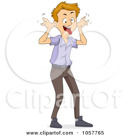 Royalty-Free Vector Clip Art Illustration of a Man Making A Funny Face by BNP Design Studio