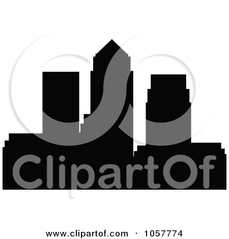 Royalty-Free Vector Clip Art Illustration of a Black Silhouetted London Skyline by cidepix