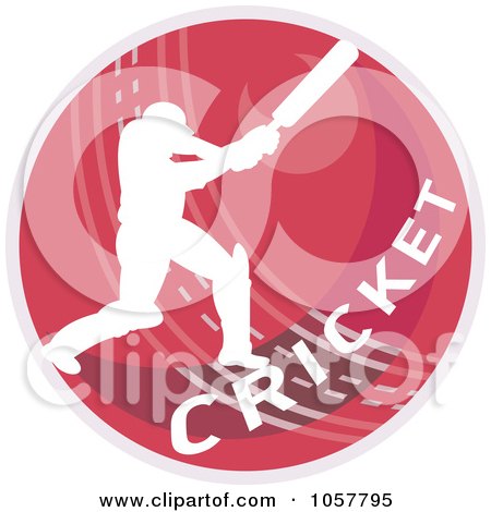 Royalty-Free Vector Clip Art Illustration of a Cricket Player Icon - 2 by patrimonio