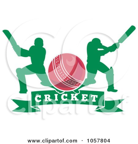 Royalty-Free Vector Clip Art Illustration of a Cricket Player Icon - 1 by patrimonio