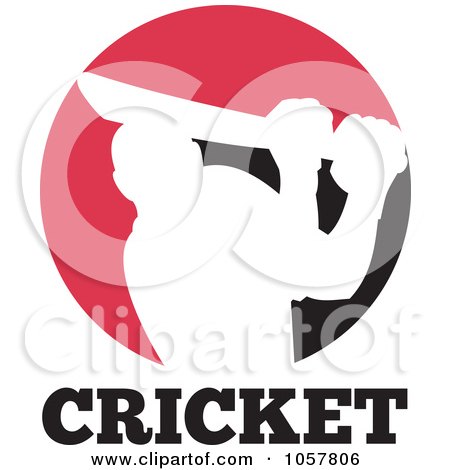 Royalty-Free Vector Clip Art Illustration of a Cricket Player Icon - 4 by patrimonio