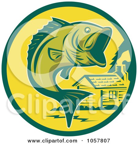 Royalty-Free Vector Clip Art Illustration of a Largemouth Bass Icon - 1 by patrimonio