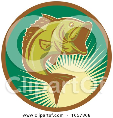 Royalty-Free Vector Clip Art Illustration of a Largemouth Bass Icon - 3 by patrimonio
