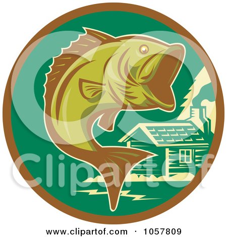 Royalty-Free Vector Clip Art Illustration of a Largemouth Bass Icon - 2 by patrimonio