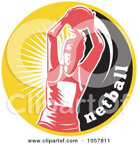 Royalty-Free Vector Clip Art Illustration of a Netball Player Icon - 2 by patrimonio