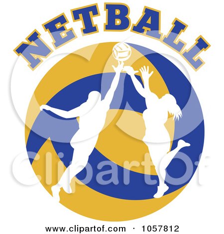 Royalty-Free Vector Clip Art Illustration of a Netball Player Icon - 4 by patrimonio