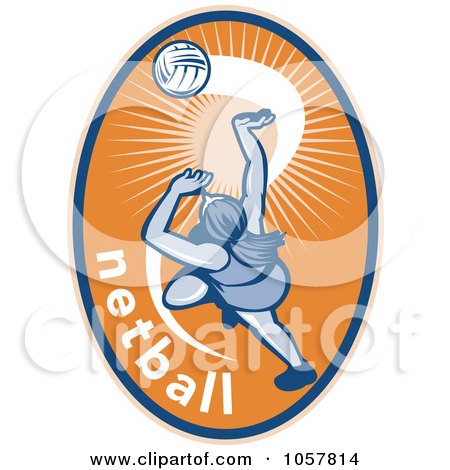Royalty-Free Vector Clip Art Illustration of a Netball Player Icon - 3 by patrimonio