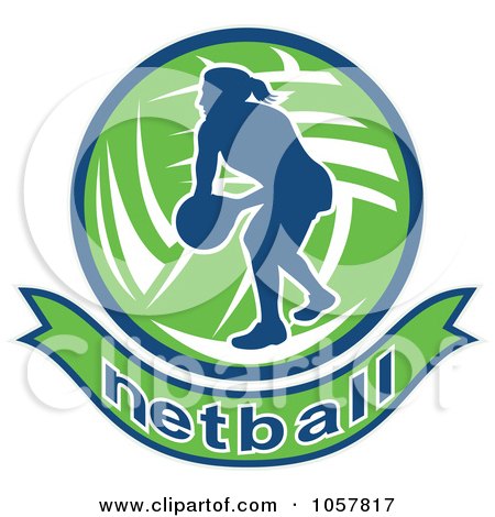 Royalty-Free Vector Clip Art Illustration of a Netball Player Icon - 7 by patrimonio