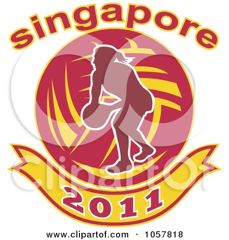 Royalty-Free Vector Clip Art Illustration of a Singapore Netball Icon - 3 by patrimonio