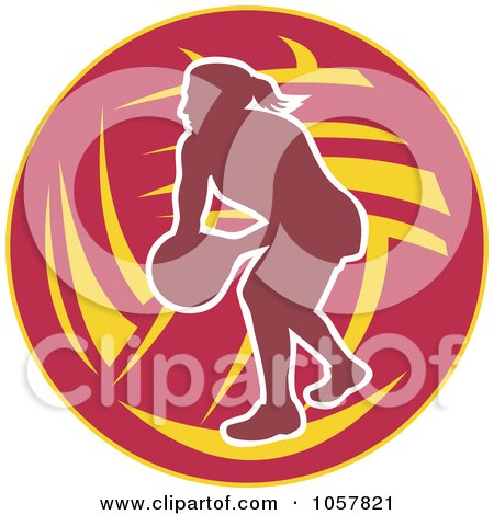Royalty-Free Vector Clip Art Illustration of a Netball Player Icon - 8 by patrimonio