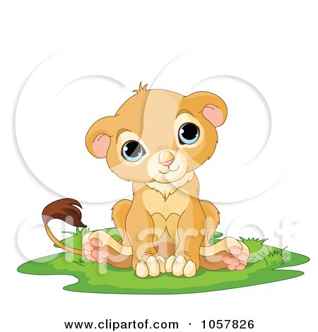 Royalty-Free Vector Clip Art Illustration of a Happy, Cute Little Lion by Pushkin