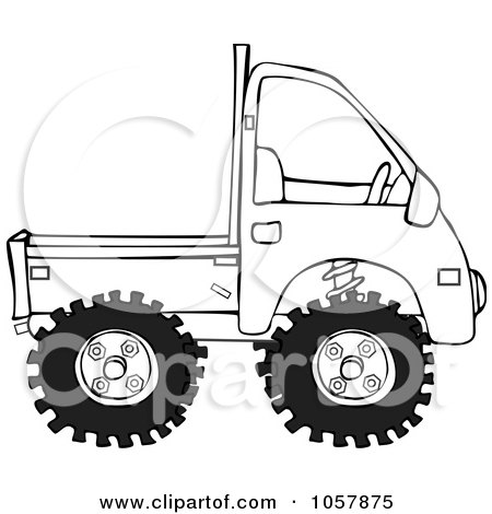 Royalty-Free Vector Clip Art Illustration of a Coloring Page Outline Of A Keimini Truck by djart