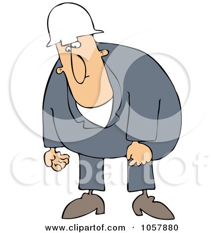 Royalty-Free Vector Clip Art Illustration of a Sad Worker Man Moping by djart