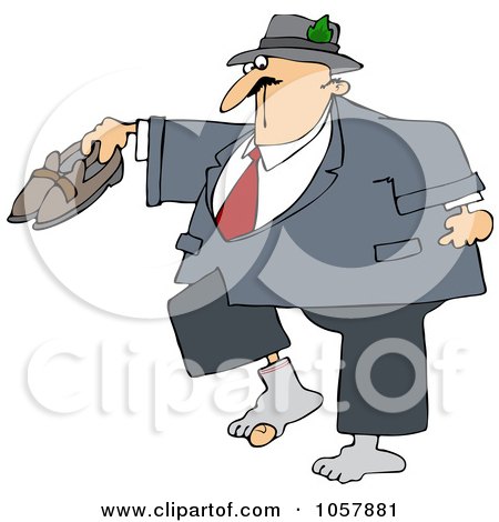 Royalty-Free Vector Clip Art Illustration of a Man With A Hole In His Sock by djart