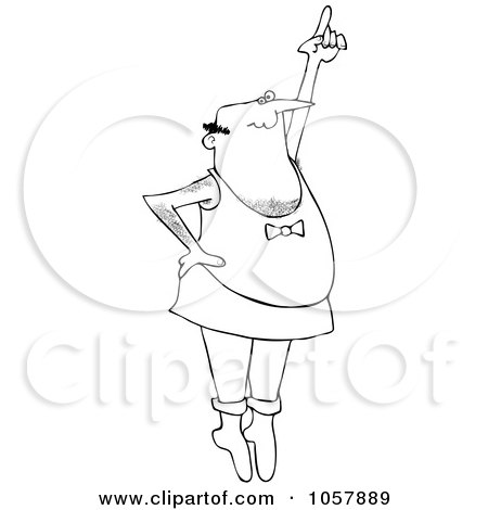 Royalty-Free Vector Clip Art Illustration of a Coloring Page Outline Of A Male Ballerina by djart