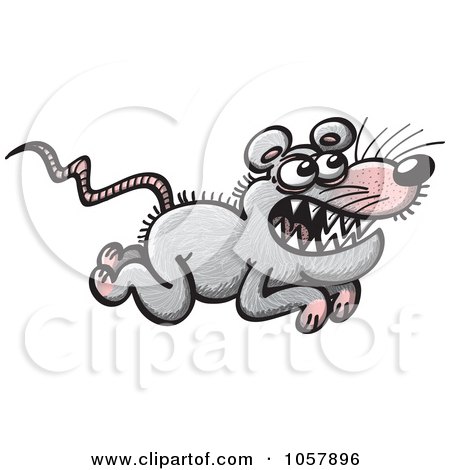 Royalty-Free Vector Clip Art Illustration of a Tough Rat Running by Zooco